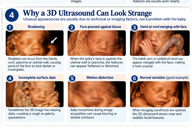 Educational diagram of motion changing a 3D still. Educational illustration; not a diagnostic ultrasound image.
