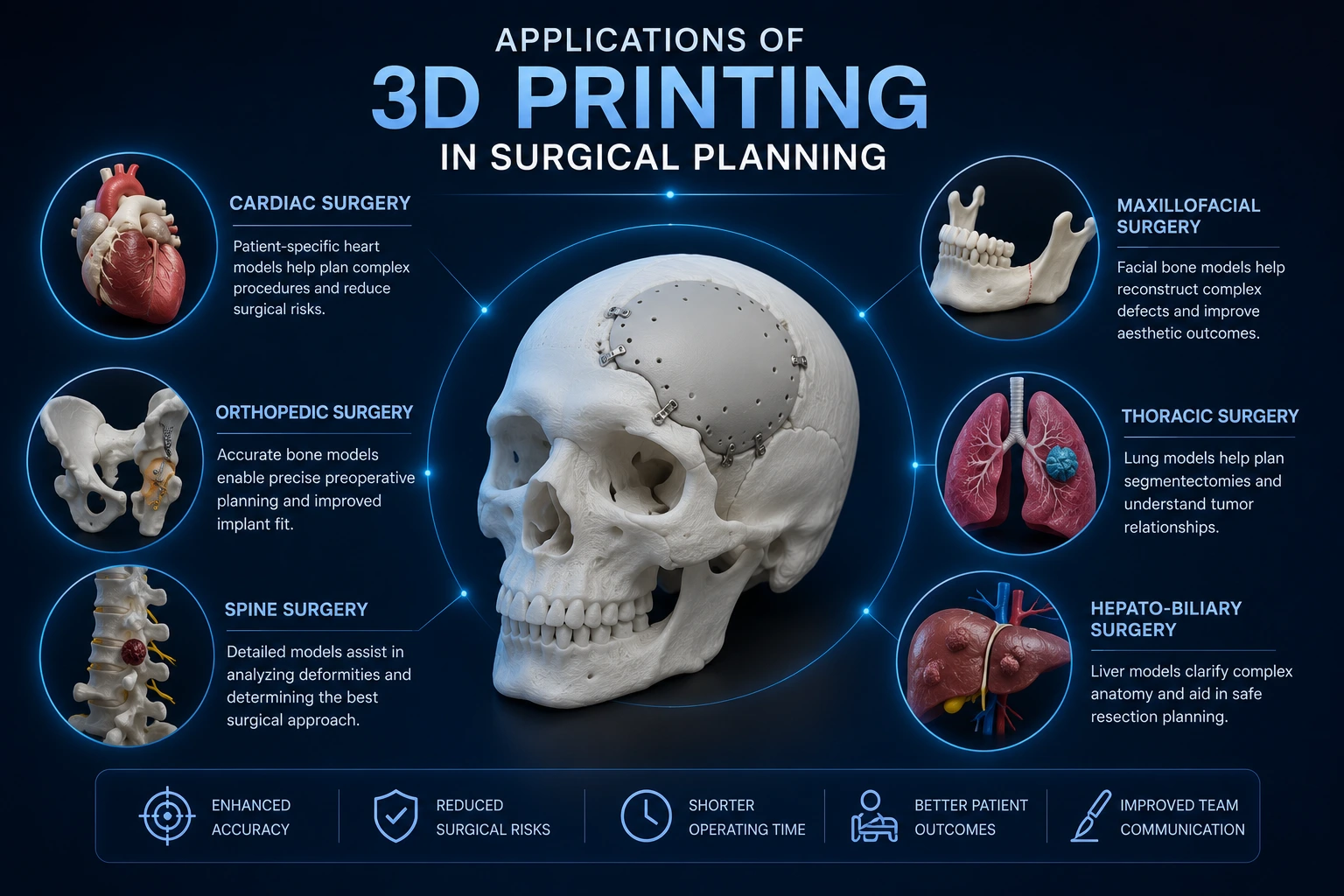Surgeon examining a 3D printed anatomical model before an operation