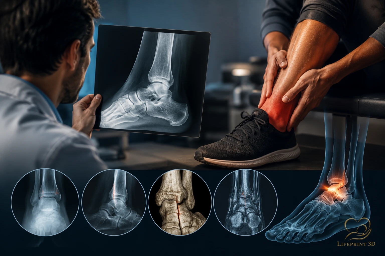 Educational illustration representing a fracture that may not be obvious on an initial radiograph.