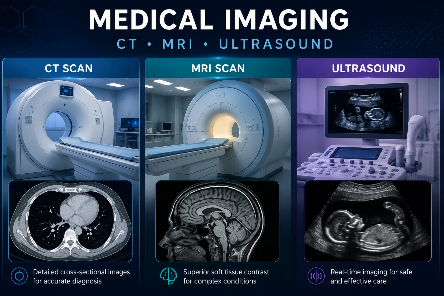 Medical Imaging Modalities — CT, MRI, and Ultrasound