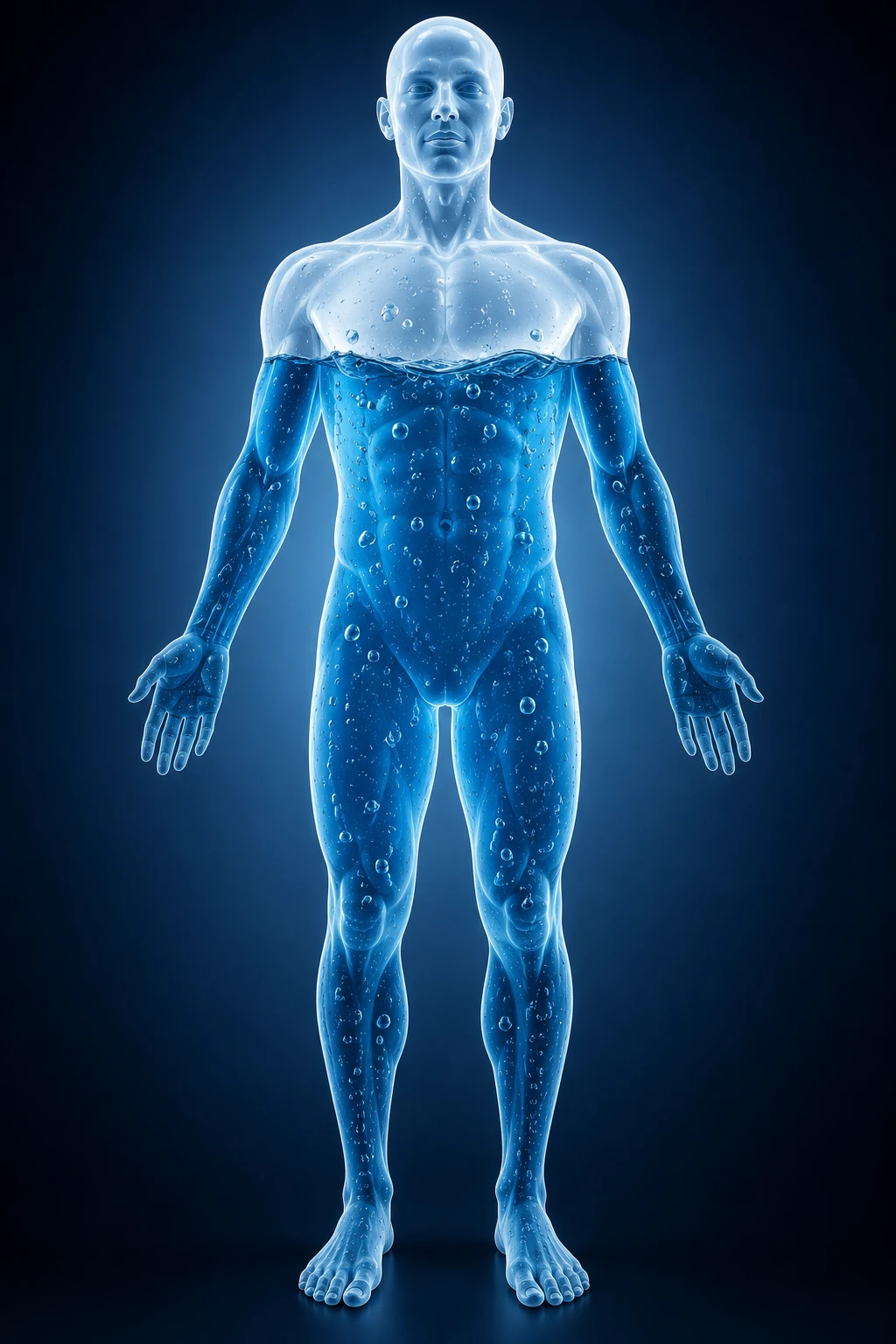 Infographic showing water distribution in the human body
